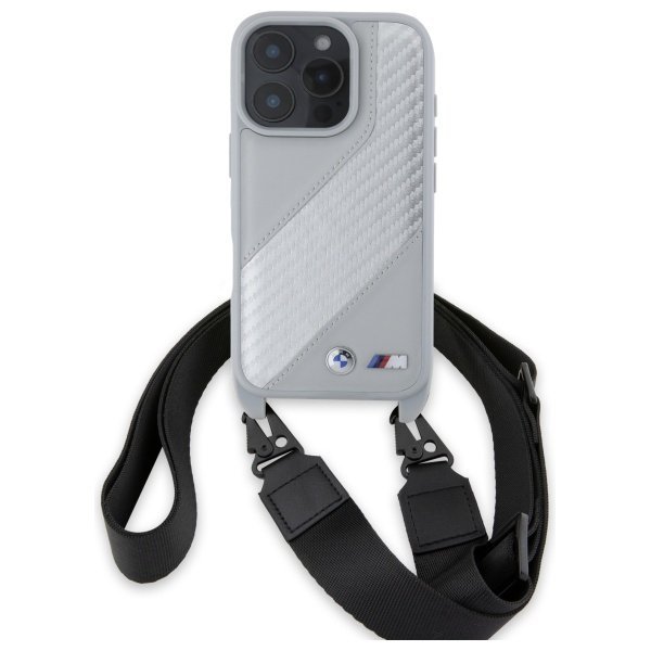 BMW BMHCP16L23PSCCG iPhone 16 Pro 6.3&quot;   szary/grey hardcase M Edition Carbon Stripe & Strap