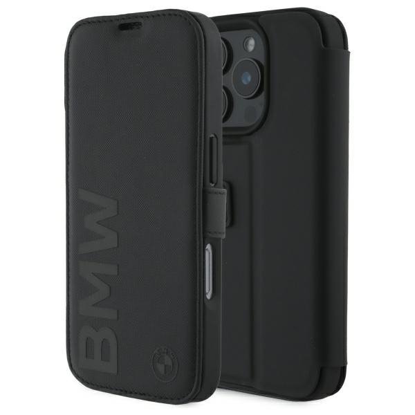 BMW BMBKP16X23RMRLK iPhone 16 Pro Max    6.9&quot; czarny/black bookcase Signature Leather Wordmark