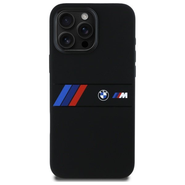 BMW BMHMP16X23SAXK iPhone 16 Pro Max     6.9&quot; czarny/black hardcase Silicone Middle Stripe MagSafe