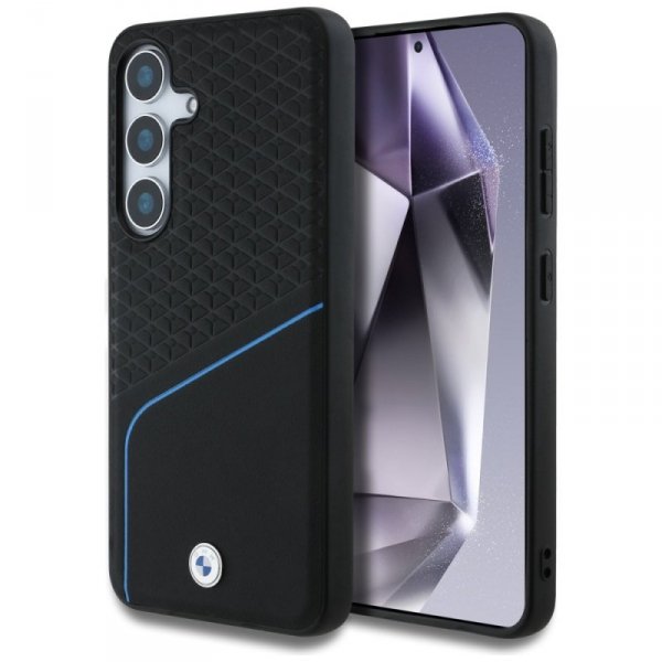 Etui BMW Leather Textured and Smooth     MagSafe do Samsung Galaxy S25 czarny