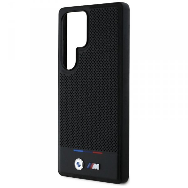 Etui BMW Leather Tricolor Stripe MagSafe do Samsung Galaxy S25 Ultra czarny
