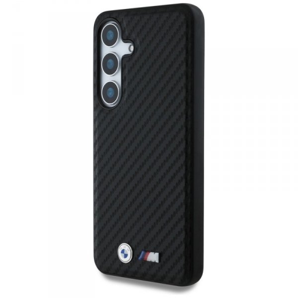 Etui BMW Leather Carbon MagSafe do       Samsung Galaxy S25+ czarny