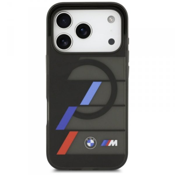 Etui BMW M IML Metal Buttons Tricolor    Lines MagSafe do iPhone 17 Pro czarny