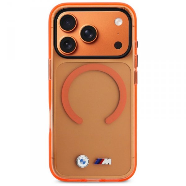 Etui BMW M IML Metal Logos MagSafe do    iPhone 17 Pro Max pomarańczowy