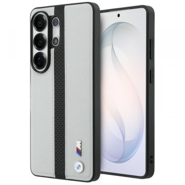 Etui BMW Perforated Stripe Logo MagSafe  do Samsung Galaxy S26 Ultra szary