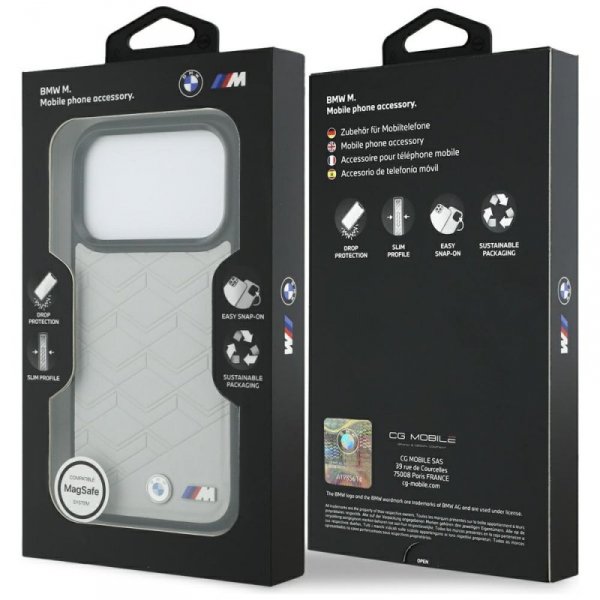 Etui BMW M Shape Logo MagSafe do iPhone  17 Pro szary