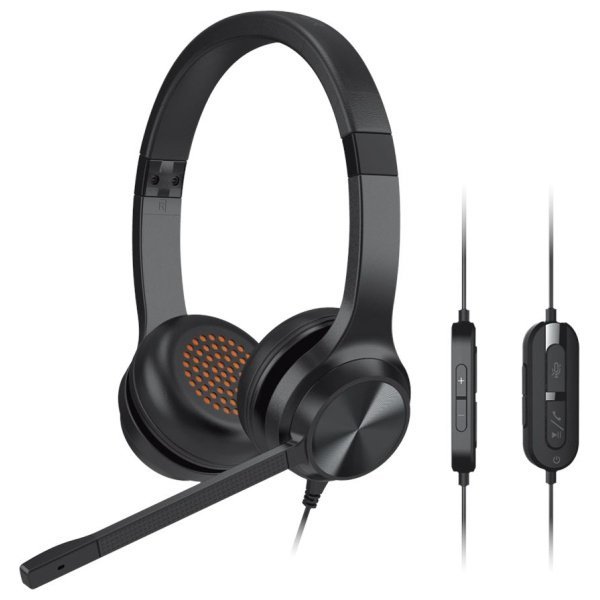 Creative Słuchawki przewodowe            z mikrofonem Chat USB czarny/black USB-C