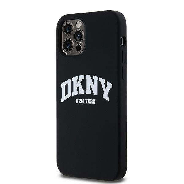 DKNY DKHMP12MSNYACH iPhone 12/12 Pro 6.1&quot; czarny/black hardcase Liquid Silicone White Printed Logo MagSafe