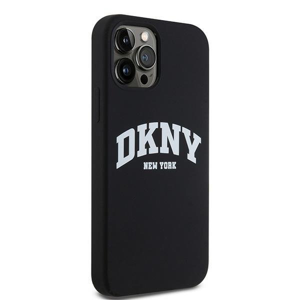 DKNY DKHMP12MSNYACH iPhone 12/12 Pro6.1&quot; czarny/black hardcase Liquid Silicone White Printed Logo MagSafe