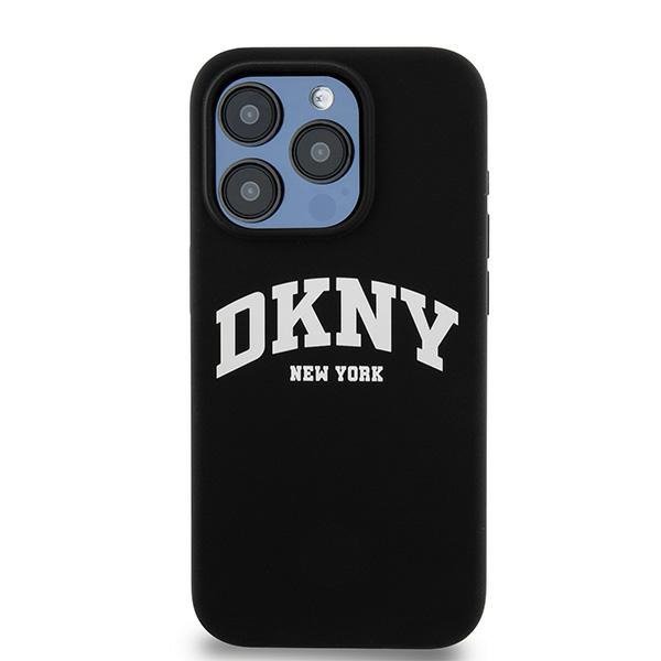 DKNY DKHMP14LSNYACH iPhone 14 Pro 6.1&quot; czarny/black hardcase Liquid Silicone White Printed Logo MagSafe