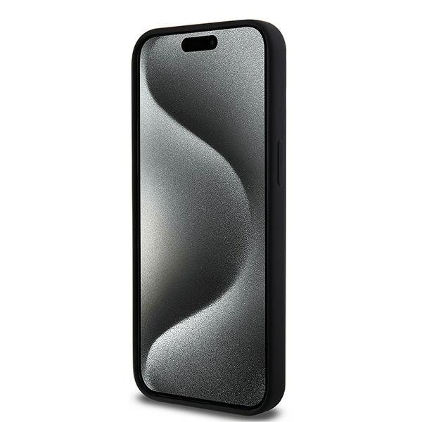 DKNY DKHMP15XSNYACH iPhone 15 Pro Max6.7&quot; czarny/black hardcase Liquid Silicone White Printed Logo MagSafe