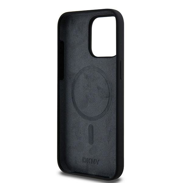 DKNY DKHMP15XSNYACH iPhone 15 Pro Max6.7&quot; czarny/black hardcase Liquid Silicone White Printed Logo MagSafe