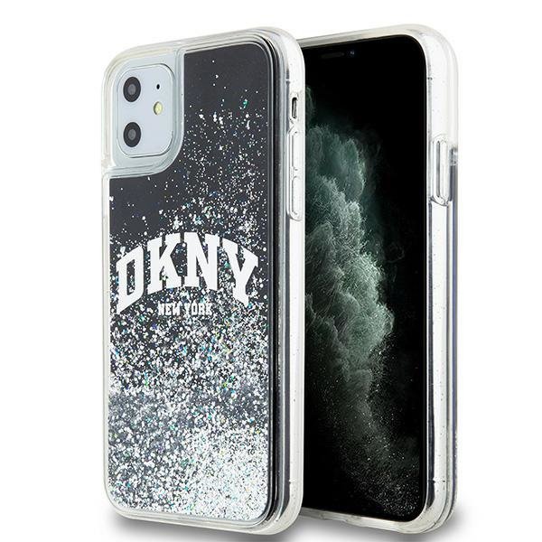 DKNY DKHCN61LBNAEK iPhone 11 / Xr 6.1&quot;czarny/black hardcase Liquid Glitter Big Logo