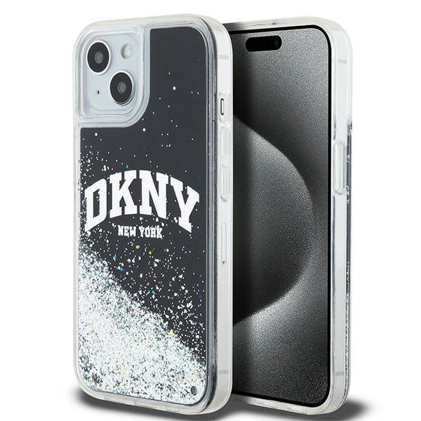 DKNY DKHCP14SLBNAEK iPhone 14 / 15 / 13 6.1&quot; czarny/black hardcase Liquid Glitter Big Logo