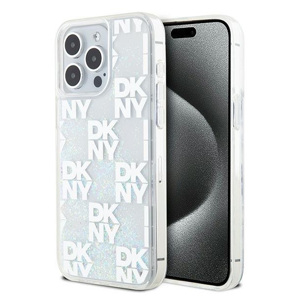 DKNY DKHCP15XLCPEPT iPhone 15 Pro Max 6.7&quot; biały/white hardcase Liquid Glitter Multilogo