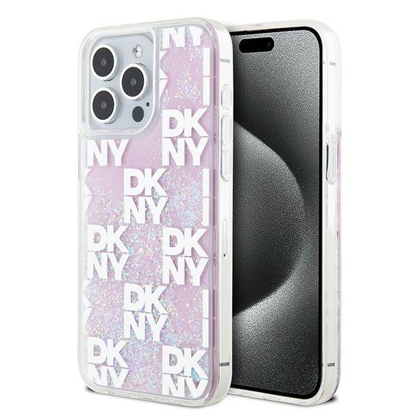 DKNY DKHCP15XLCPEPP iPhone 15 Pro Max 6.7&quot; różowy/pink hardcase Liquid Glitter Multilogo