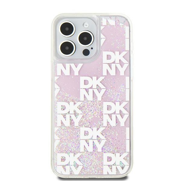 DKNY DKHCP15XLCPEPP iPhone 15 Pro Max6.7&quot; różowy/pink hardcase Liquid Glitter Multilogo