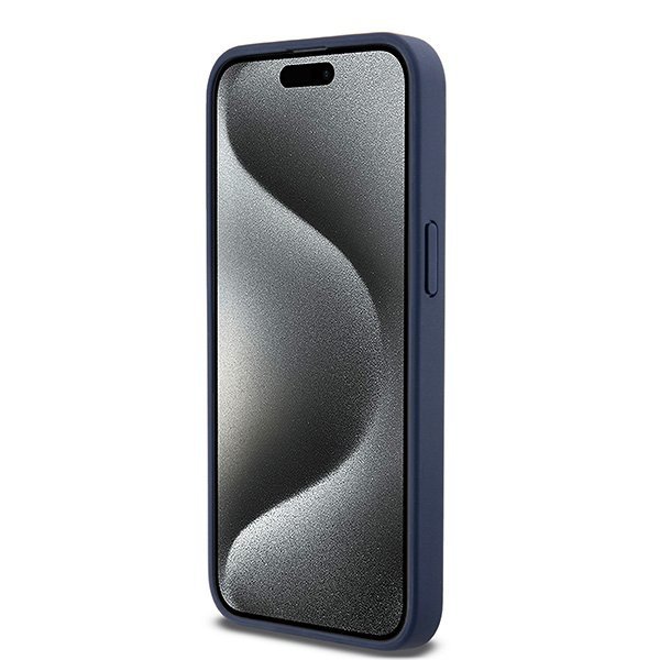 DKNY DKHCP15XPRTHSLB iPhone 15 Pro Max6.7&quot; niebieski/blue hardcase Leather Mono Stripe & Metal Logo