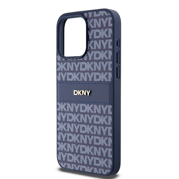 DKNY DKHCP15XPRTHSLB iPhone 15 Pro Max6.7&quot; niebieski/blue hardcase Leather Mono Stripe & Metal Logo