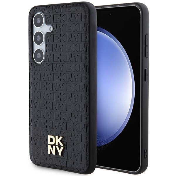 DKNY DKHMS24SPSHRPSK S24 S921czarny/black hardcase Leather Pattern Metal Logo MagSafe