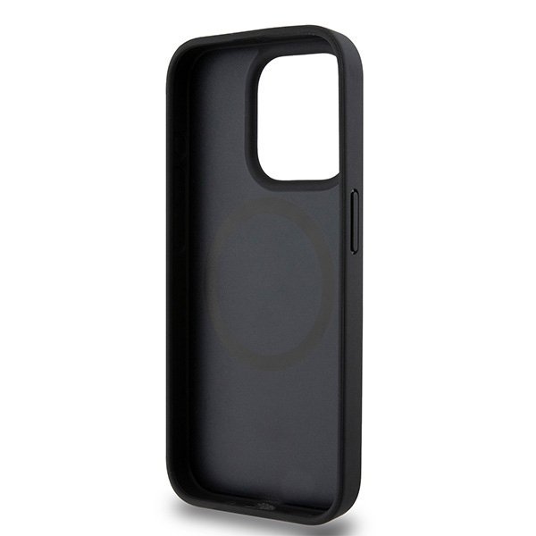 DKNY DKHMP15LPSHRPSK iPhone 15 Pro6.1&quot; czarny/black hardcase Leather Pattern Monogram Metal Logo MagSafe