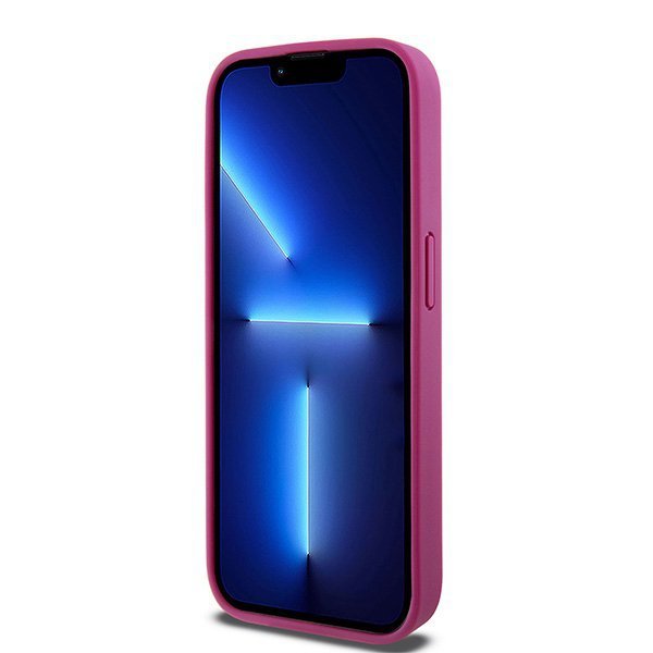 DKNY DKHMP15LPSHRPSP iPhone 15 Pro6.1&quot; różowy/pink hardcase Leather Monogram Pattern Metal Logo MagSafe