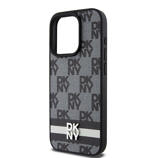 DKNY DKHCP15XPCPTSSK iPhone 15 Pro Max6.7&quot; czarny/black hardcase Leather Checkered Mono Pattern & Printed Stripes