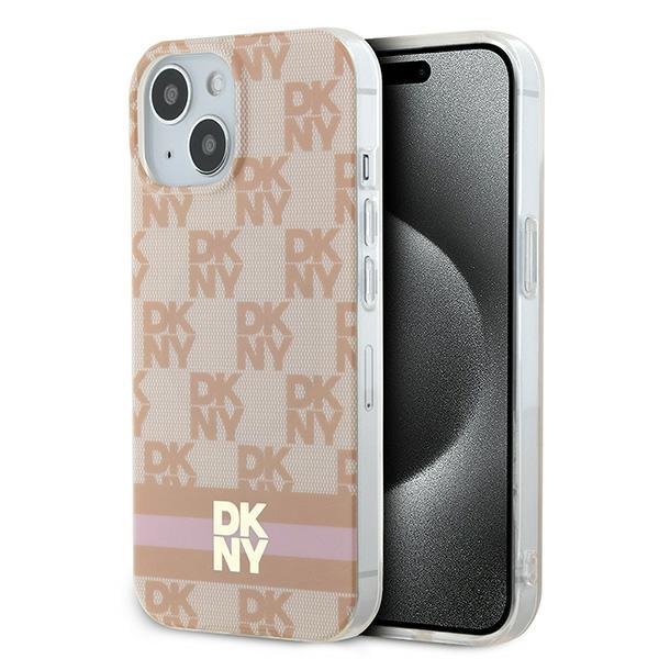 DKNY DKHMP15SHCPTSP iPhone 15 / 14 / 136.1&quot; różowy/pink hardcase IML Checkered Mono Pattern & Printed Stripes MagSafe
