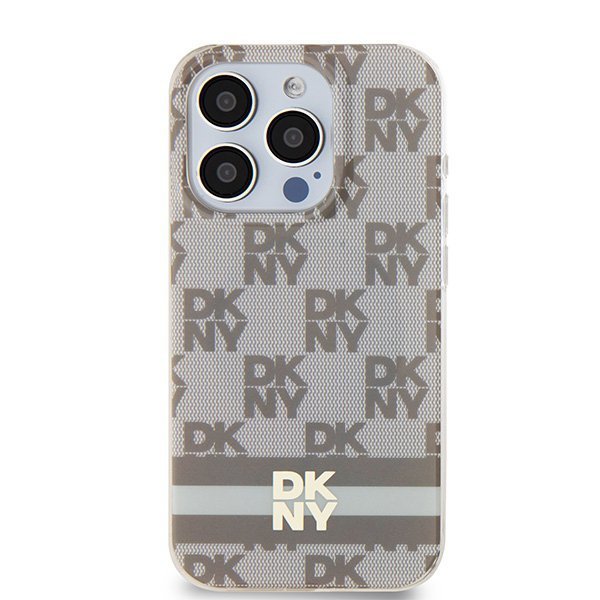 DKNY DKHMP15XHCPTSE iPhone 15 Pro Max6.7&quot; beżowy/beige hardcase IML Checkered Mono Pattern & Printed Stripes MagSafe