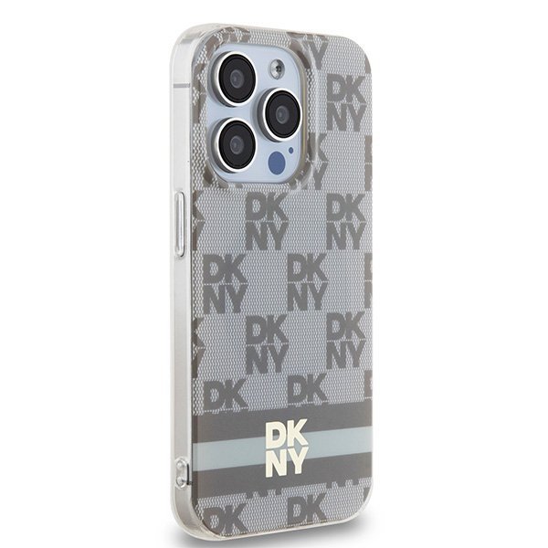 DKNY DKHMP15XHCPTSE iPhone 15 Pro Max6.7&quot; beżowy/beige hardcase IML Checkered Mono Pattern & Printed Stripes MagSafe