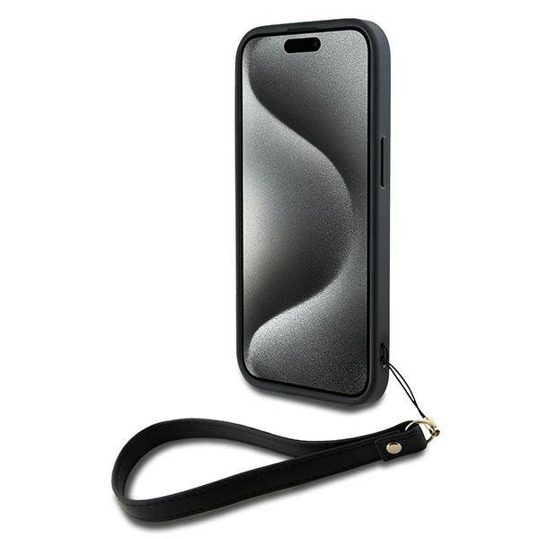 DKNY DKHCP15MPBSWSK iPhone 15 Plus6.7&quot; czarny/black hardcase Wrist Strap Stock Logo