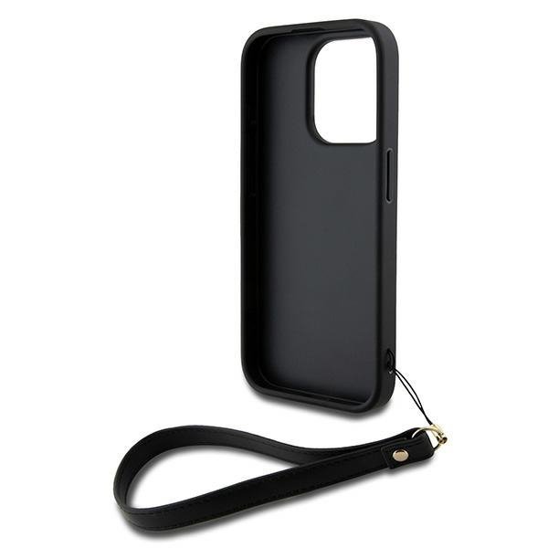 DKNY DKHCP15LPBSWSK iPhone 15 Pro 6.1&quot;czarny/black hardcase Wrist Strap Stock Logo