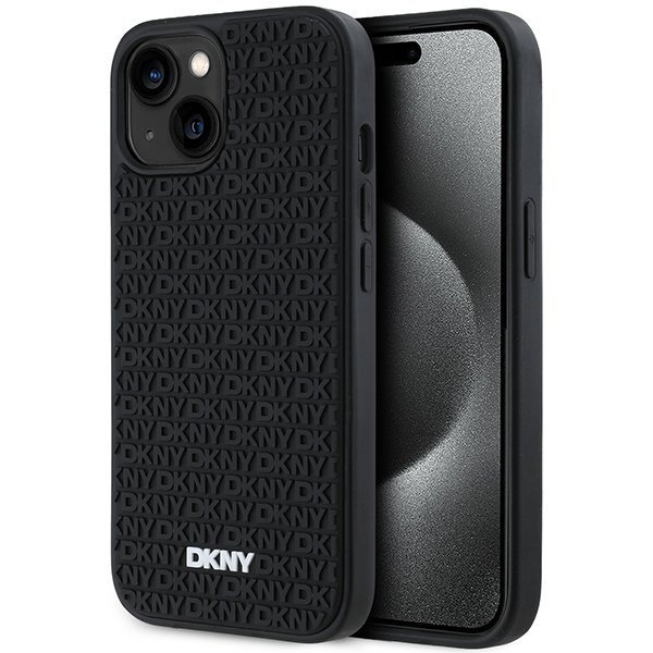 DKNY DKHCP15M3DRPWK iPhone 15 Plus6.7&quot; czarny/black hardcase 3D Rubber Repeat Pattern