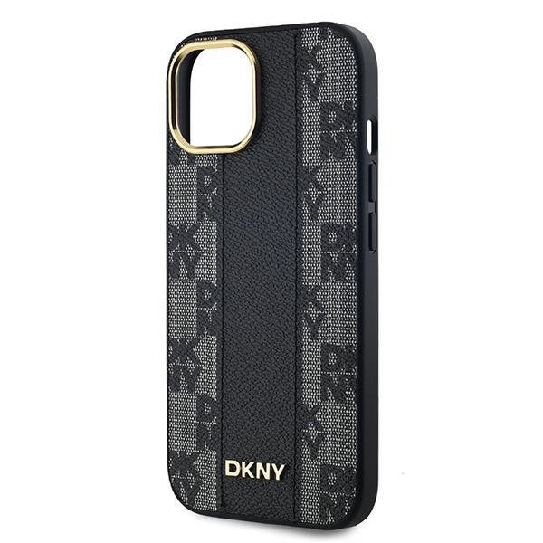 DKNY DKHMP15MPCPVSLK iPhone 15 Plus /14 Plus 6.7&quot; czarny/black hardcase Leather Checkered Mono Pattern MagSafe
