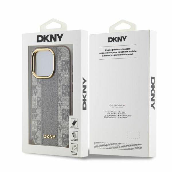 DKNY DKHMP15XPCPVSLE iPhone 15 Pro Max6.7&quot; beżowy/beige hardcase Leather Checkered Mono Pattern MagSafe