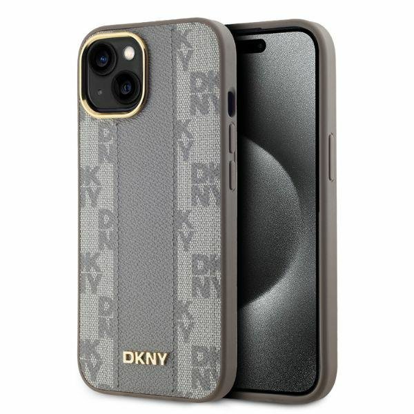DKNY DKHMP14SPCPVSLE iPhone 146.1&quot; beżowy/beige hardcase Leather Checkered Mono Pattern MagSafe