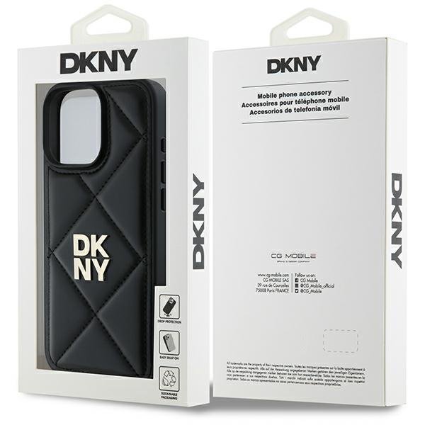 DKNY DKHCP16LPQDSLK iPhone 16 Pro 6.3&quot;czarny/black Quilted Stack Logo