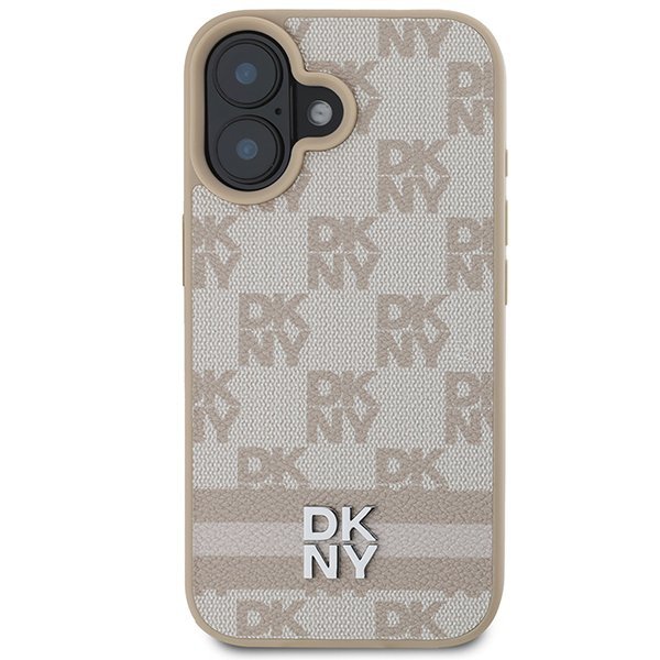 DKNY DKHCP16SPCPTSSP iPhone 16 6.1&quot;różowy/pink hardcase Checkered Pattern & Printed Stripes