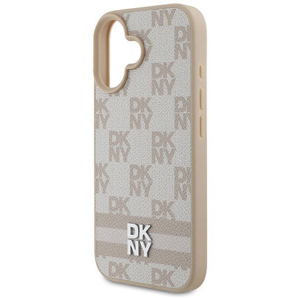 DKNY DKHCP16SPCPTSSP iPhone 16 6.1&quot;różowy/pink hardcase Checkered Pattern & Printed Stripes