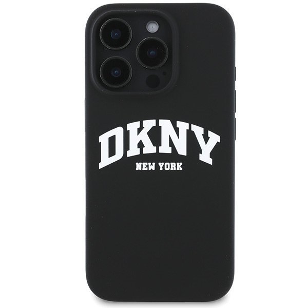 DKNY DKHMP16LSNYACH iPhone 16 Pro6.3&quot; czarny/black hardcase Silicone White Printed Logo MagSafe