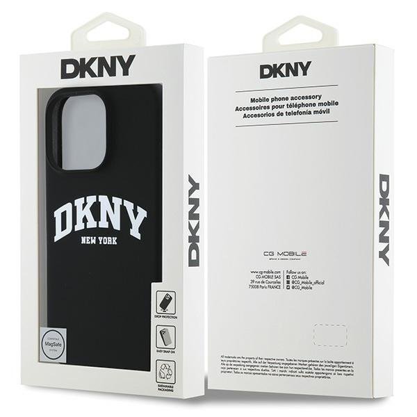 DKNY DKHMP16LSNYACH iPhone 16 Pro6.3&quot; czarny/black hardcase Silicone White Printed Logo MagSafe