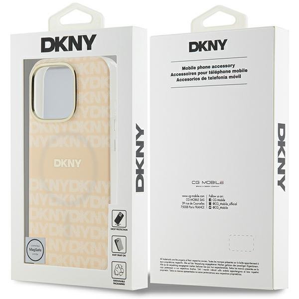 DKNY DKHMP16LHRHSEP iPhone 16 Pro 6.3&quot;różowy/pink hardcase Repeat texture patern & Stripe MagSafe