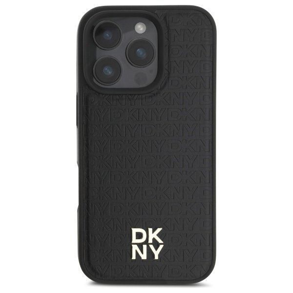 DKNY DKHMP16LPSHRPSK iPhone 16 Pro 6.3&quot;  hardcase czarny/black Repeat Pattern Stack Logo MagSafe
