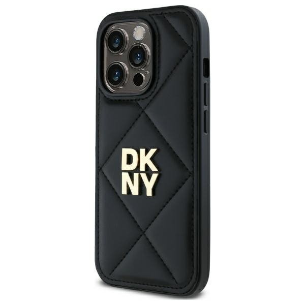 DKNY DKHCP14LPQDSLK iPhone 14 Pro 6.1&quot;   czarny/black Quilted Stack Logo