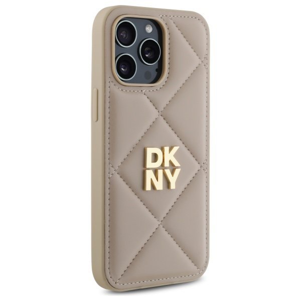 DKNY DKHCP14XPQDSLE iPhone 14 Pro Max    6.7&quot; beżowy/beige Quilted Stack Logo
