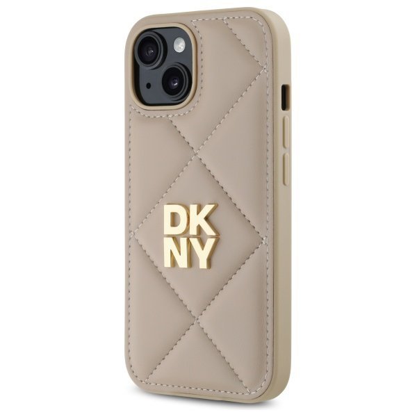 DKNY DKHCP15SPQDSLE iPhone 15 6.1&quot;       beżowy/beige Quilted Stack Logo