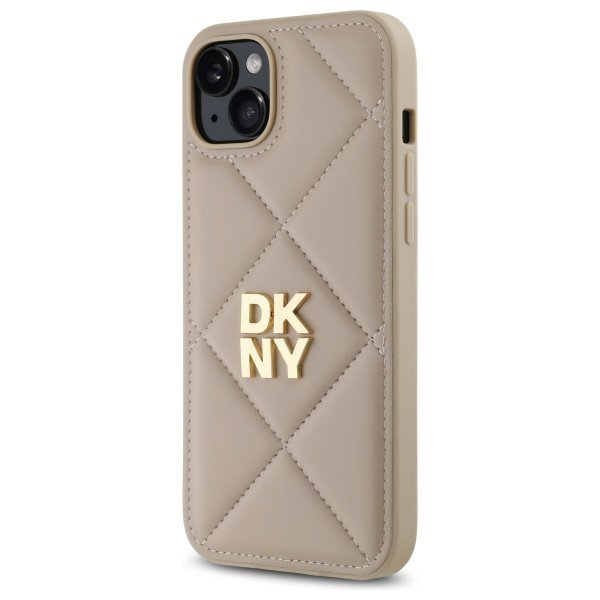DKNY DKHCP15MPQDSLE iPhone 15 Plus 6.7&quot;  beżowy/beige Quilted Stack Logo