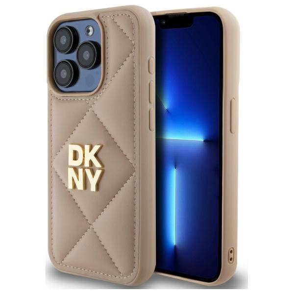 DKNY DKHCP15LPQDSLE iPhone 15 Pro 6.1&quot;   beżowy/beige Quilted Stack Logo