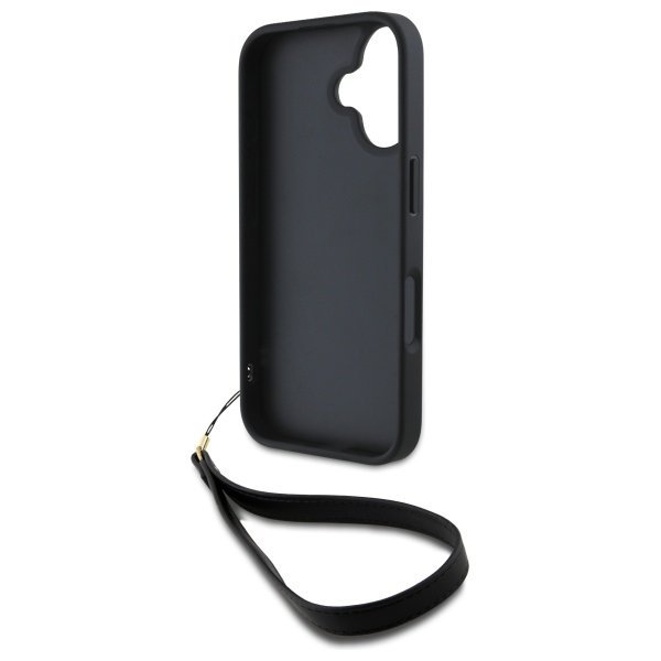 DKNY DKHCP16SPBSWSK iPhone 16 6.1&quot;       czarny/black hardcase Wrist Strap Stock Logo