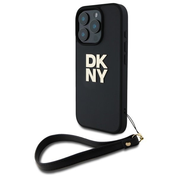 DKNY DKHCP16XPBSWSK iPhone 16 Pro Max    6.9&quot; czarny/black hardcase Wrist Strap Stock Logo